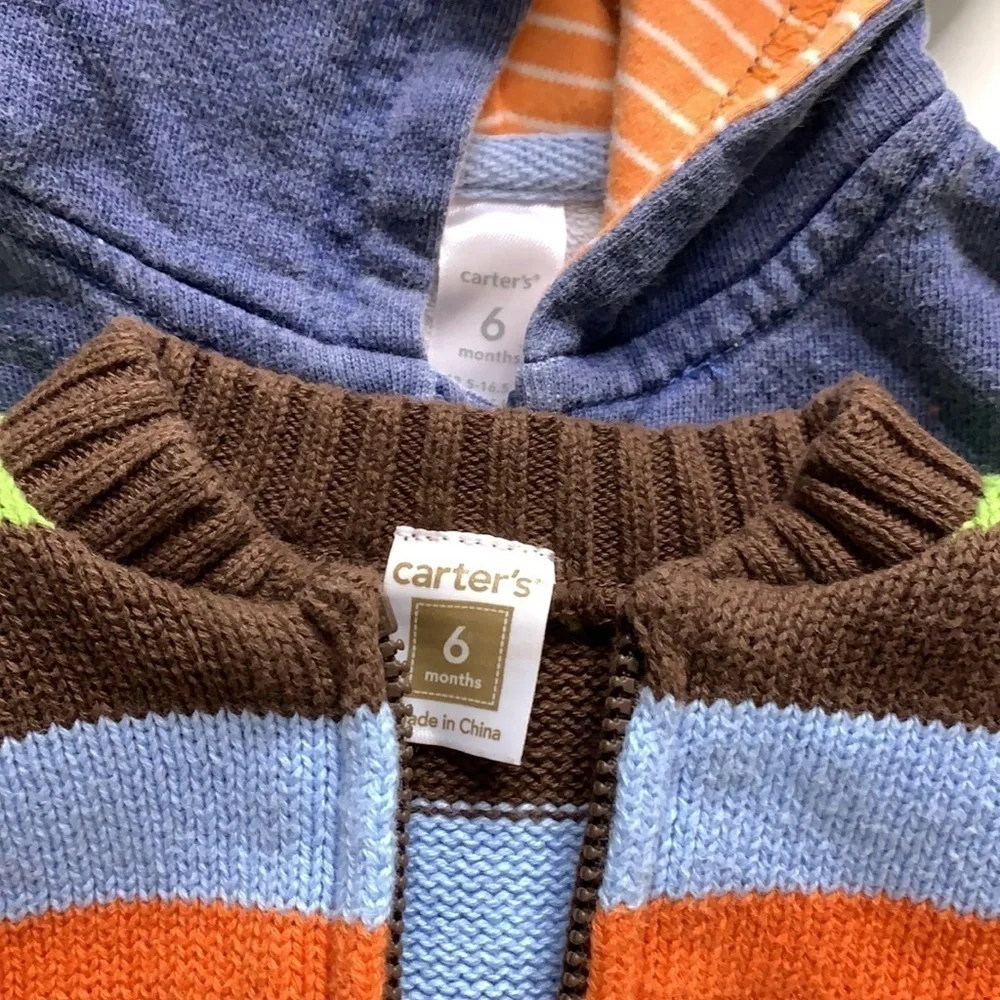 Carter’s boys zip up cardigan & hooded sweatshirt